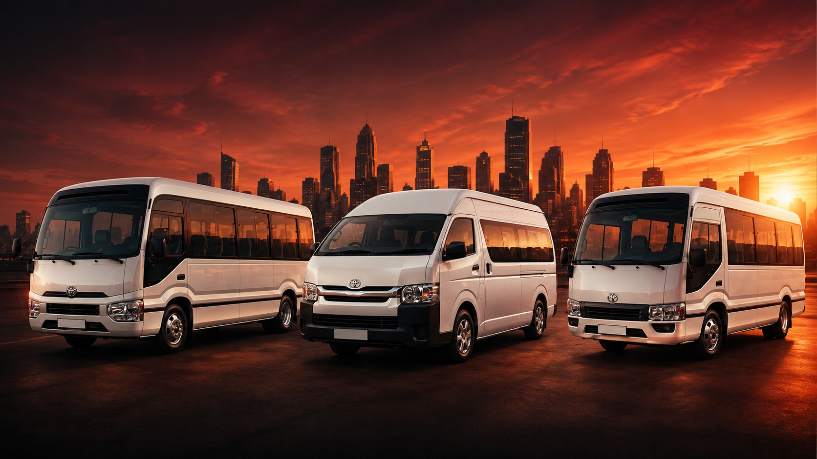 NISHAN TRANSPORT red and white minibus